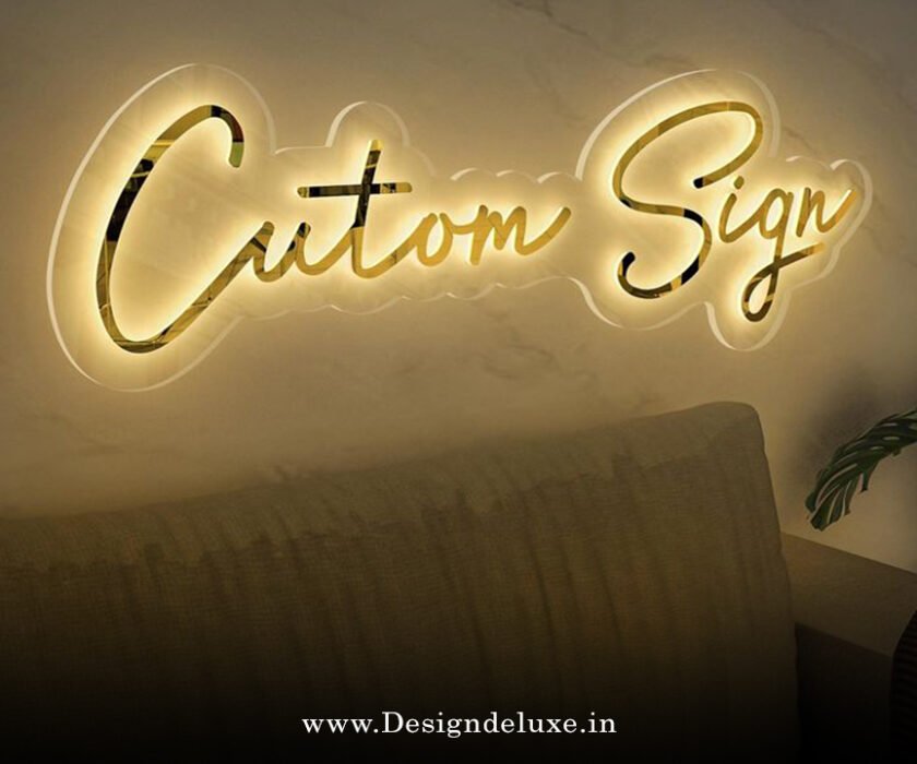 Edge lit acrylic led signage for office lobby