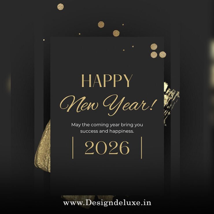 Happy New Year 2026 Greeting Card Design Template
