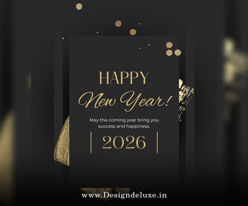 Happy New Year 2026 Greeting Card Design Template