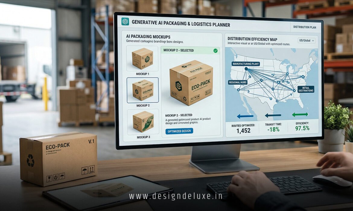 Generative AI mockup generators for packaging distribution planning