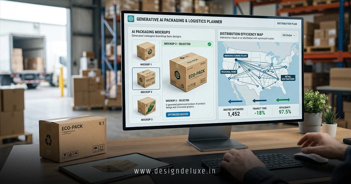 Generative AI mockup generators for packaging distribution planning