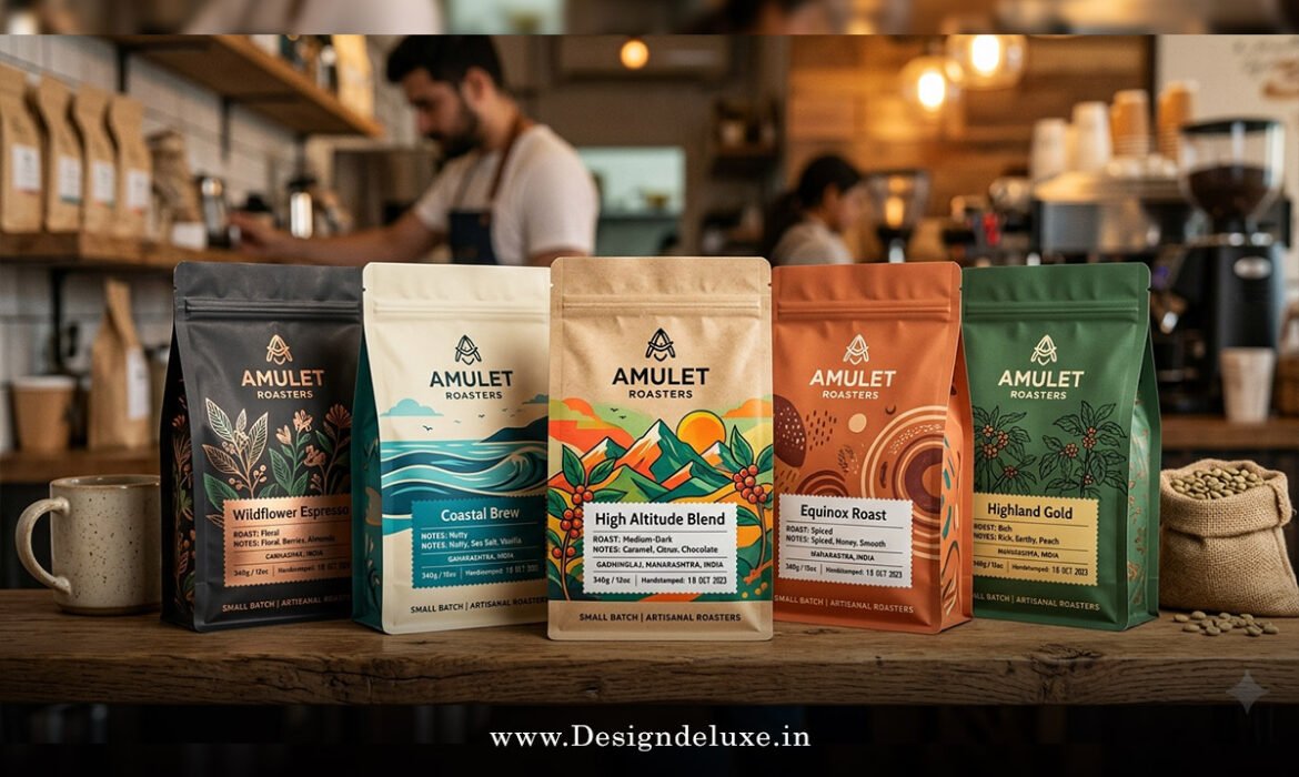 Custom coffee packaging design for small roaster brands