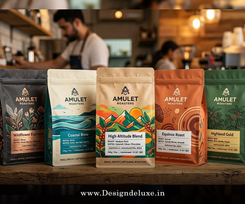 Custom coffee packaging design for small roaster brands