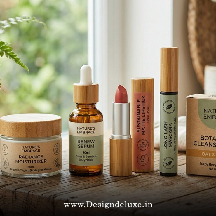 Eco-friendly cosmetics packaging design with sustainable materials