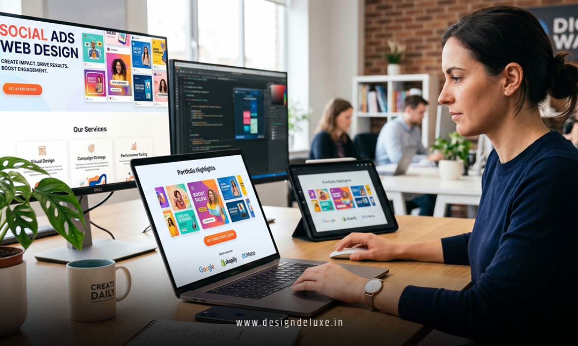 Neo minimalist AI branding social ads web design 2026