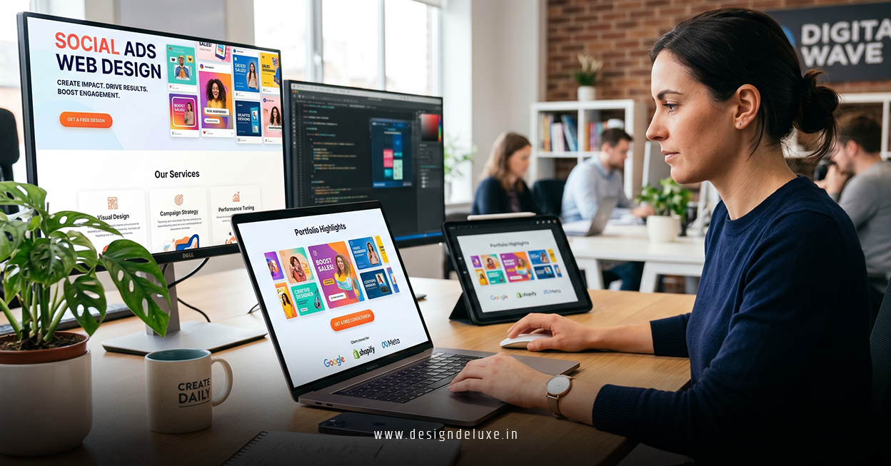 Neo minimalist AI branding social ads web design 2026