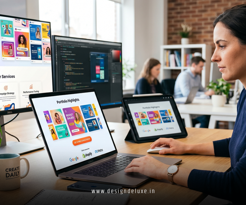 Neo minimalist AI branding social ads web design 2026