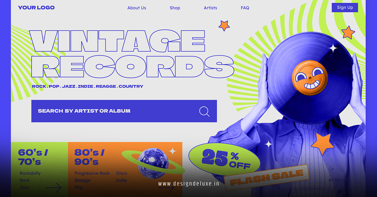 Retro futurism branding package sustainable packaging web design