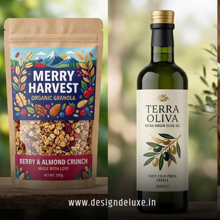 Creative product packaging and label design for food and beverage brands