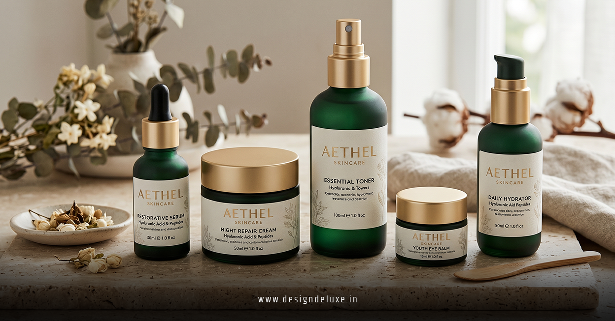 Premium product packaging design for skincare and beauty brands