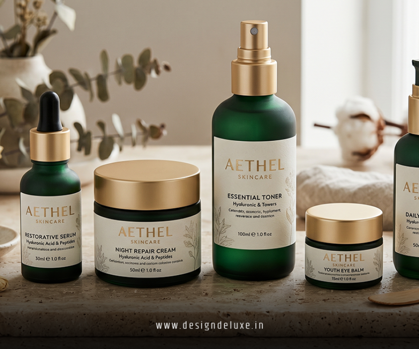 Premium product packaging design for skincare and beauty brands